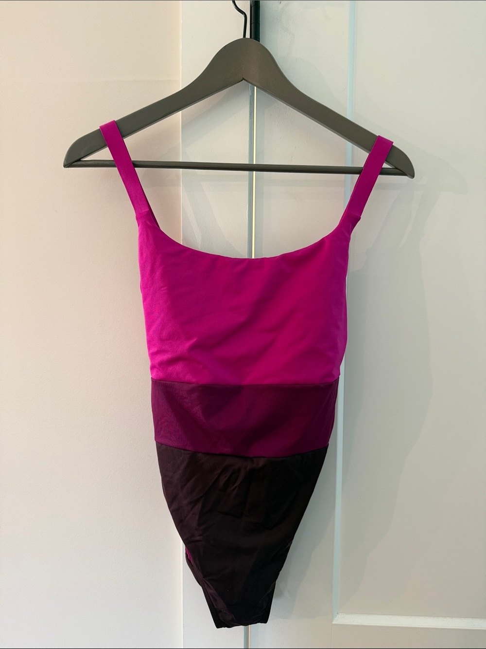 NWT, Athleta: Colorblock One-Piece Swimsuit in Fuchsia & Plum